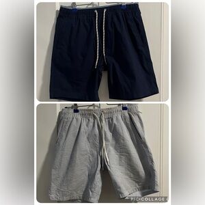 J. Crew Men's Swim Trunks - Navy and Seersucker